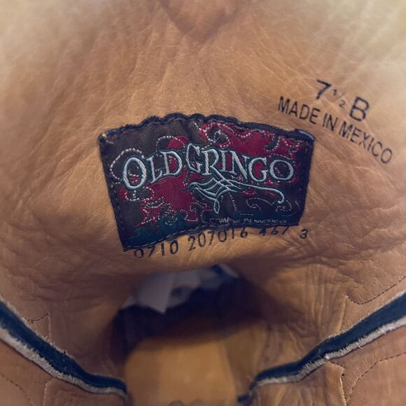 Old Gringo Black Heeled Boots with Gold Embroidery - Picture 11 of 11